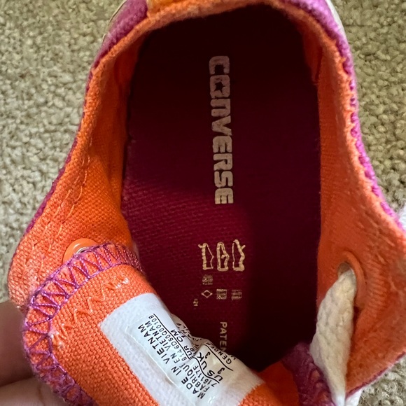 Converse All Star Girls Sneakers Multicolor 747701F Lace Up Double Tongue size 3 - Picture 4 of 5